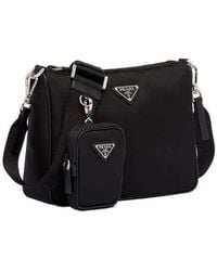 Prada - Logo Plaque Zipped Messenger Bag - Lyst