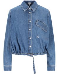 Loewe - Cropped Belted Shirt - Lyst