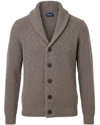 Drumohr - Ribbed-Knit Shawl-Collar Sweater - Lyst