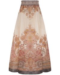 Zimmermann - Illustration Midi Skirt - Lyst