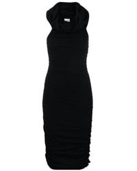 KHAITE - Over-The-Shoulder Ruched Midi Dress - Lyst