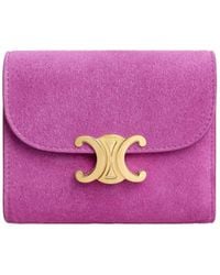 Celine - Small Flap Wallet Triomphe - Lyst
