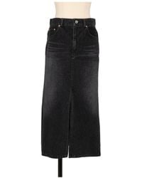 Sacai - Pleated Denim Skirt - Lyst