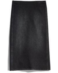 Gucci - Stretch Cotton Denim Midi Skirt - Lyst