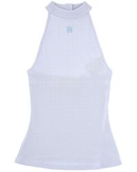 Amiri - Logo Embroidered Halterneck Top - Lyst