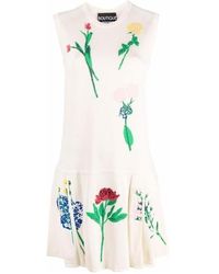 Moschino - Floral Printed Pleated Dress - Lyst