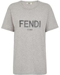 Fendi - Logo Printed Crewneck T-Shirt - Lyst