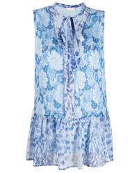 Liu Jo - Floral Printed Sleeveless Blouse - Lyst