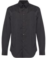 Giorgio Armani - Curved Hem Poplin Shirt - Lyst
