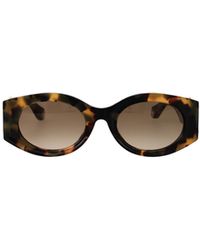 Roberto Cavalli - Oval Frame Logo Sunglasses - Lyst