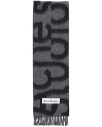 Acne Studios - Logo Patch Fringed Edge Scarf - Lyst