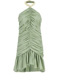 Balmain - Ruched Halterneck Mini Dress - Lyst