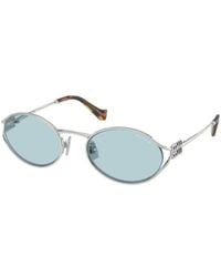 Miu Miu - Eyewear Oval Frame Sunglasses - Lyst