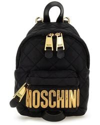Moschino - Logo Detailed Quilted Backpack - Lyst