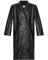 Bottega Veneta - Long-Sleeved Leather Coat - Lyst