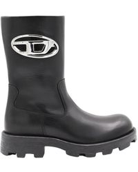 DIESEL◆D-Eclipse Bt◆オーバルD ロゴ ミドルブーツ ブラック DIESEL 'd-eclipse Bt' Heeled Ankle Boots in Black | Lyst
