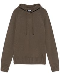 Tom Ford - Logo Embroidered Ribbed Hoodie - Lyst
