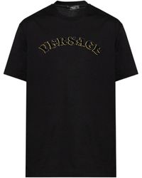 Versace - Logo-Embroidered Crewneck T-Shirt - Lyst