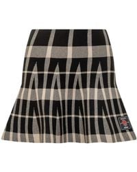 MSGM - Checked Pleated Mini Skirt Clothing - Lyst