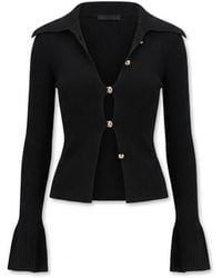 Self-Portrait - Button Down Knit Top - Lyst