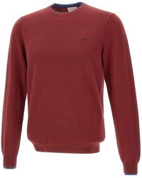 Sun 68 - Logo Embroidered Crewneck Knitted Jumper - Lyst