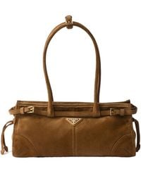 Prada - Bonnie Medium Suede Handbag - Lyst