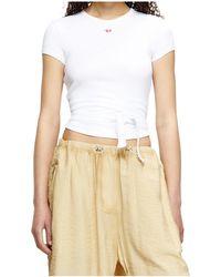 DIESEL - D Logo Embroidered Wrap Tied T-Shirt - Lyst