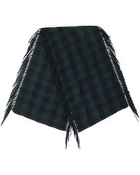 Destin - Checked Fringe Scarf - Lyst