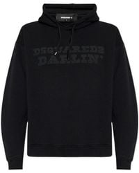 DSquared² - Logo Printed Drawstring Hoodie - Lyst