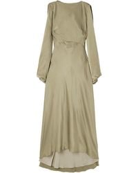 ROKSANDA - Koda Draped Cape-Effect Silk-Satin Maxi Dress - Lyst