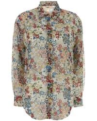 KHAITE - Goya Floral Printed Buttoned Shirt - Lyst