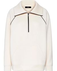 Weekend by Maxmara - Ballata Half-Zip Contrast-Piping Sweatshirt - Lyst