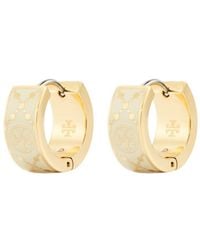 Tory Burch - Small T Monogram Hoop Earrings - Lyst