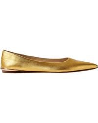 Gabriela Hearst - Fleur Embellished Metallic Leather Ballet Flats - Lyst