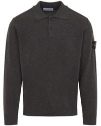 Stone Island - Long-Sleeve Polo-Collar Sweater - Lyst