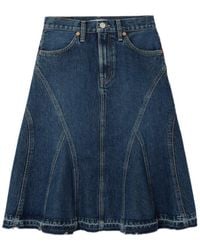 RE/DONE - Net Sustain Frayed Organic Denim Skirt - Lyst