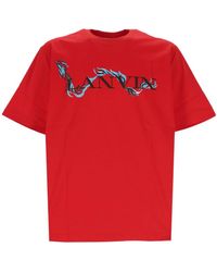 Lanvin - Logo Printed Crewneck T-Shirt - Lyst