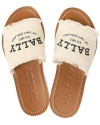Bally - Round Head Flat Slippers - Lyst