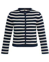 Theory - Stripe Button-Up Knitted Cardigan - Lyst
