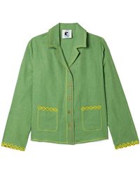 Sleeper - Embroidered Linen Pajama Shirt - Lyst
