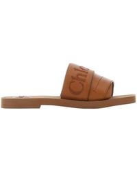 Chloé - Chloé Woody Flat Mules - Lyst