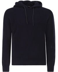 Tagliatore - Drawstring Knitted Hooded Jumper - Lyst