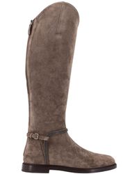 Brunello Cucinelli - Buckled Knee Boots - Lyst