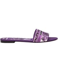 Dolce & Gabbana - Logo Detailed Slip-On Slides - Lyst