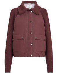 Brunello Cucinelli - Techno Cotton Taffeta And Virgin Wool, Cashmere And Silk Knit Down Jacket With Shiny Zipper Pull - Lyst
