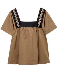 Prada - Embroidered Old Gabardine Top - Lyst