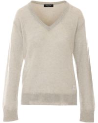 Fabiana Filippi - Sequined V-Neck Knitted Sweater - Lyst