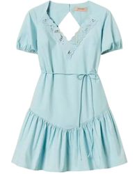 Twinset - Embroidered Midi Dress - Lyst