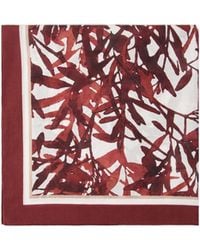 Brunello Cucinelli - Floral-Printed Striped Edge Scarf - Lyst