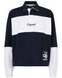 DSquared² - Logo Patch Stripe Polo Shirt - Lyst